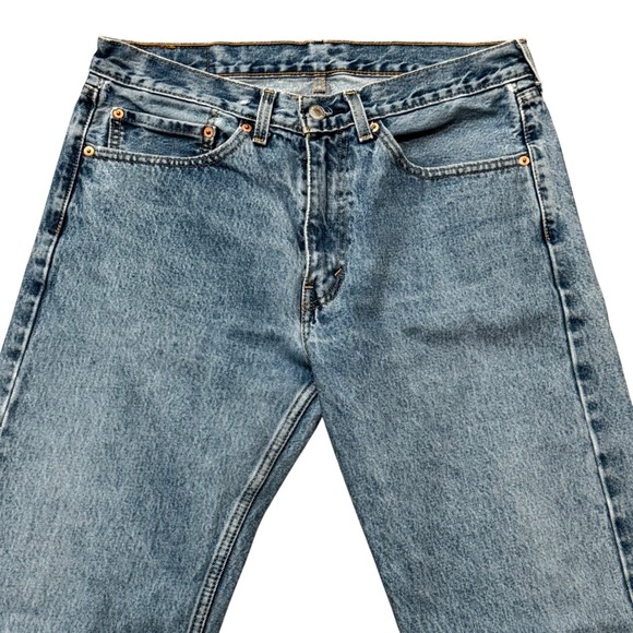Levi's Other - Levis 505 Regular Fit Straight Leg Blue‎ Denim Jeans Mens 34x34 Medium Wash